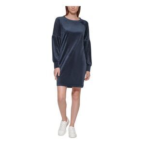 MARC NEW YORK PERFORMANCE Womens Navy Pouf Sleeve Above The Knee Sheath Dress M